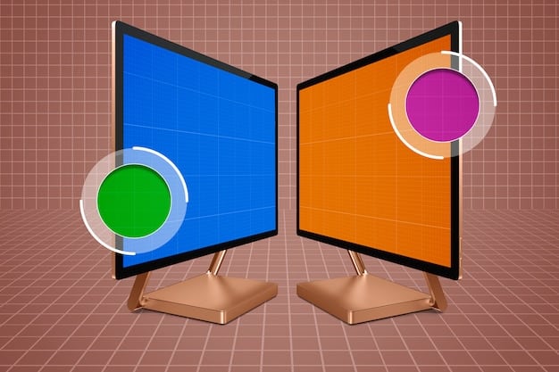 A split-screen showing the before-and-after of proper monitor placement: on one side, the monitor is too low, causing the person to hunch over; on the other side, the monitor is at eye-level, promoting good posture.