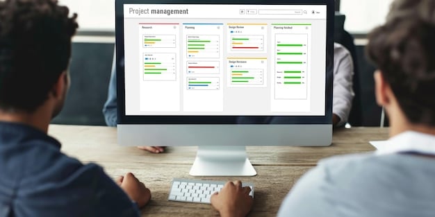 A screenshot of a project management software interface showing task assignments, progress tracking, and team communication threads, illustrating how technology facilitates team coordination in a remote setting.