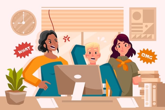 A cartoon depicting a team struggling with communication issues during remote work, highlighting the importance of clear and effective communication strategies.