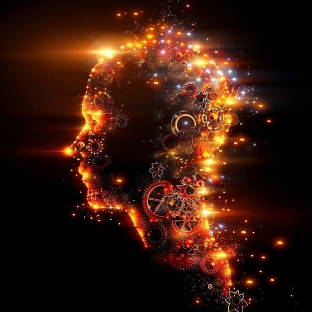 A close-up of a brain with gears turning inside, symbolizing the cognitive effort required for multitasking versus a brain with a clear and focused beam of light, representing single-tasking.