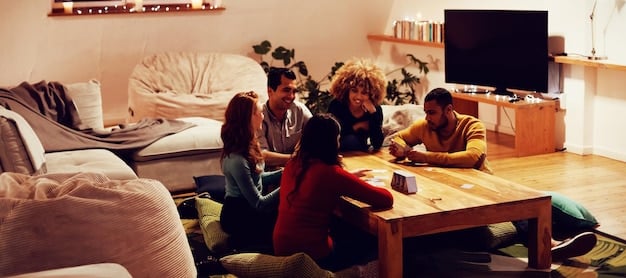 A cozy and well-lit co-living common area featuring a group of digital nomads laughing and sharing a meal at a large wooden table, laptops and travel gear scattered around, emphasizing the sense of community and shared experience.