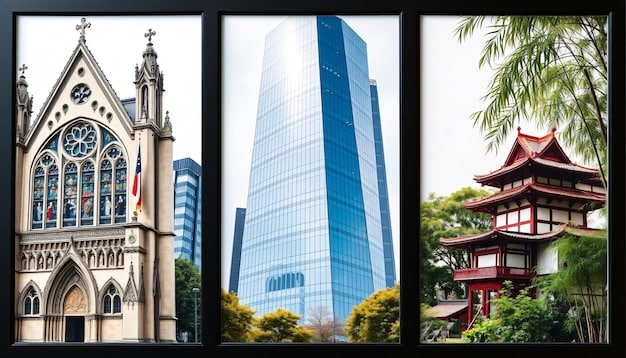 A split screen showing one half with a photo of a traditional bank branch, and the other half with a screenshot of a mobile banking app on a smartphone. This visually compares the accessibility of traditional vs. online banking.