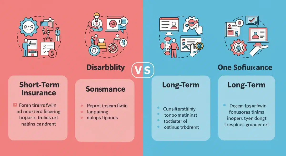 Infographic comparing short-term and long-term disability insurance for freelancers