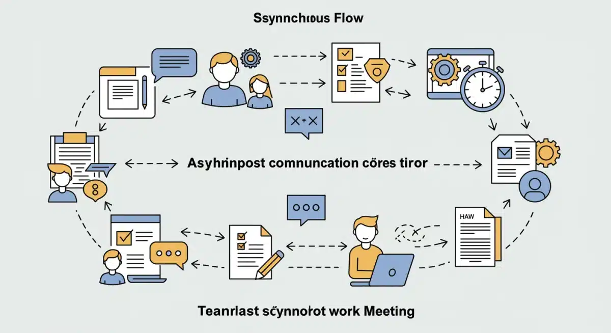 Infographic showing efficient asynchronous communication workflow