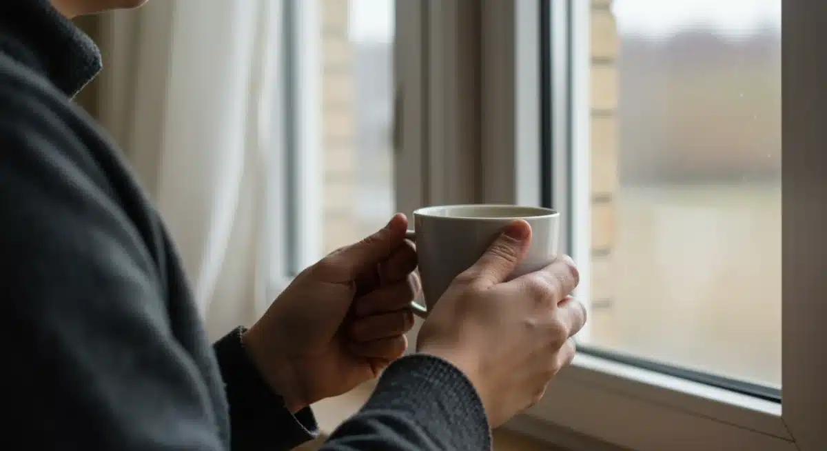 Person enjoying a mindful 10-minute break with a warm drink