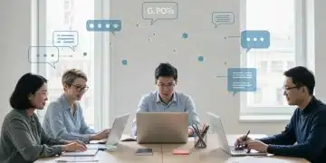 Remote team members collaborating asynchronously, reducing meeting time