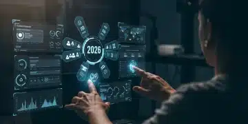 Futuristic dashboard showing batched tasks for 2026 productivity gain