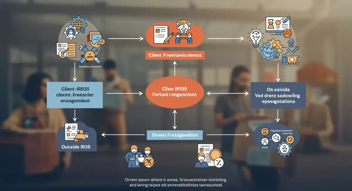 Flowchart explaining IR35-like regulations client-freelancer engagement decisions