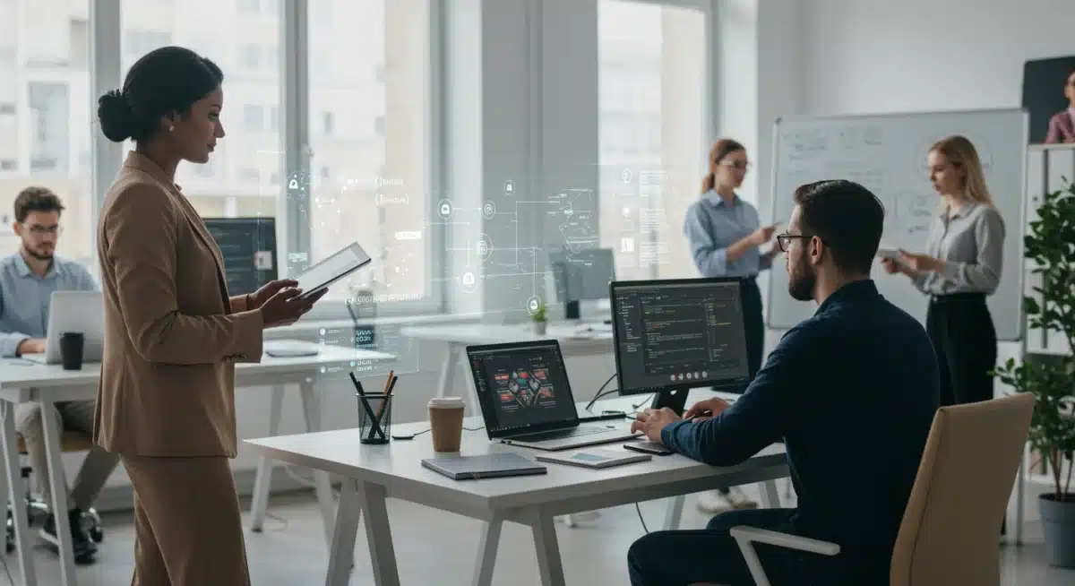 Remote team collaborating with advanced automation tools