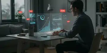 Focused remote worker blocking digital distractions in 2026 office