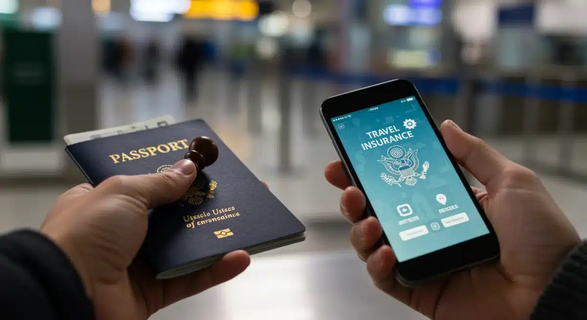U.S. passport being stamped at border control, symbolizing legal entry for digital nomads.
