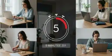 5-Minute Rule: Combat Remote Procrastination in 2026 Diverse remote team members focused on tasks using the 5-Minute Rule for productivity.