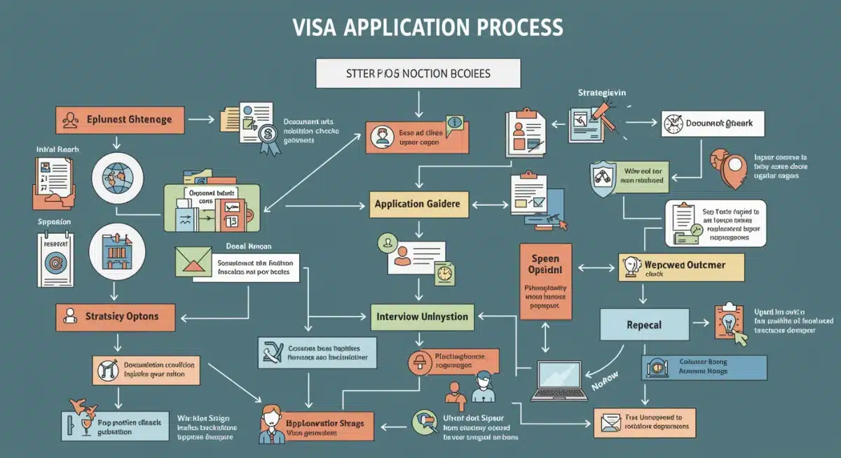Flowchart illustrating U.S. visa application process for digital nomads