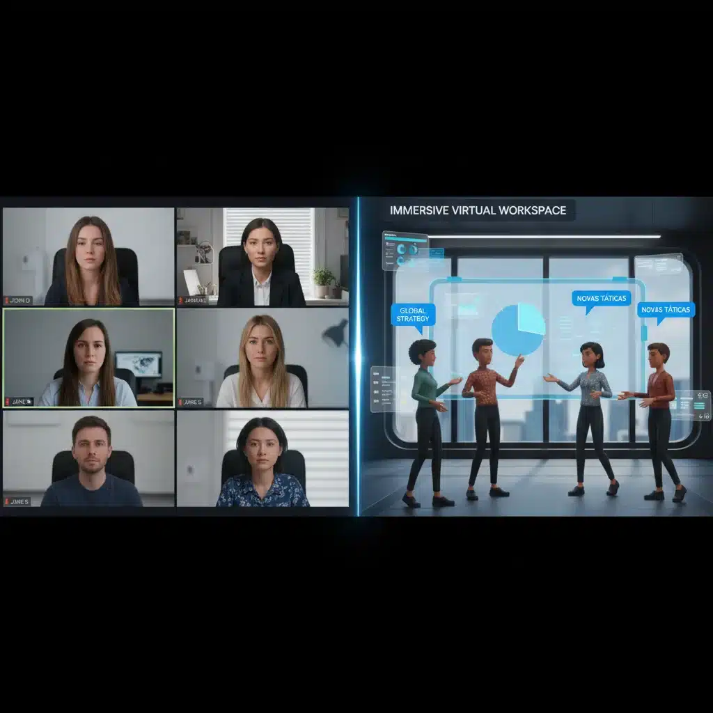 Comparison of traditional vs. immersive virtual meeting environments