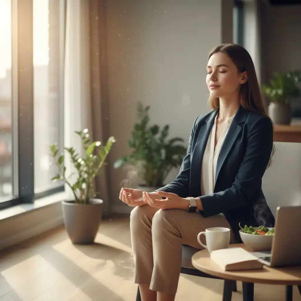 Mindful meditation break during remote work