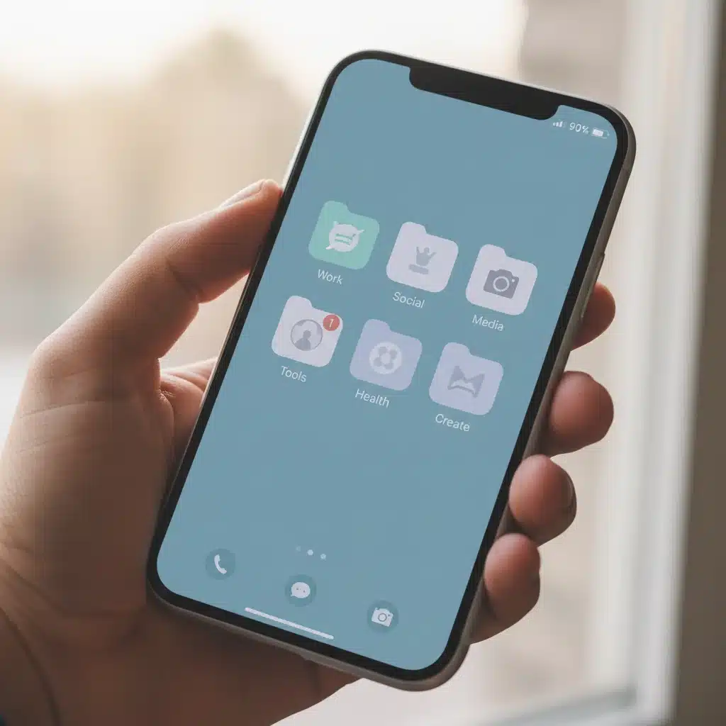 Cluttered smartphone screen transformed into a minimalist, organized interface