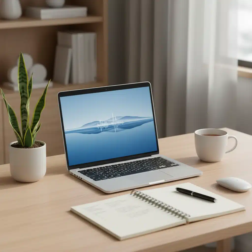 Organized home office for focused work