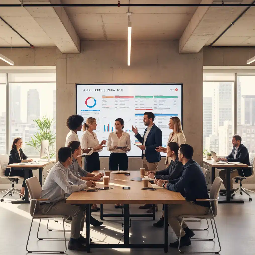 Collaborative team leveraging integrated project management tools.