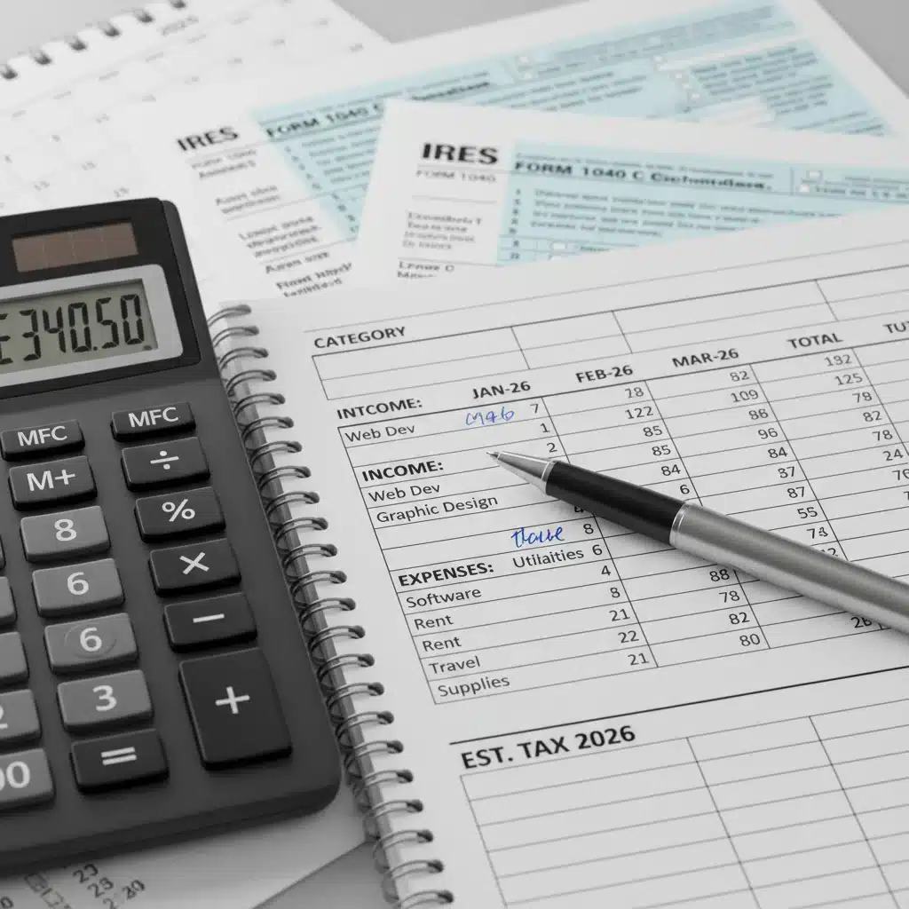 Calculator and spreadsheet for freelancer financial planning