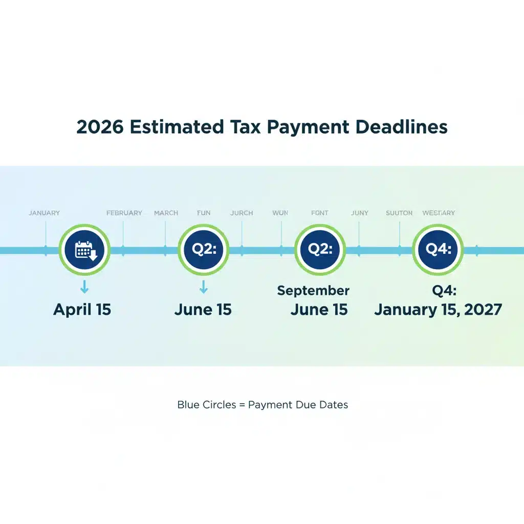 IRS quarterly estimated tax payment deadlines timeline 2026