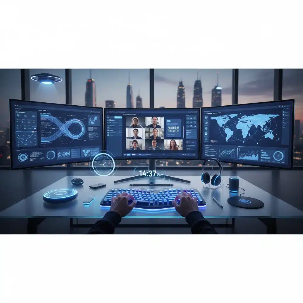 Modern digital workspace with integrated productivity tools for remote professionals.