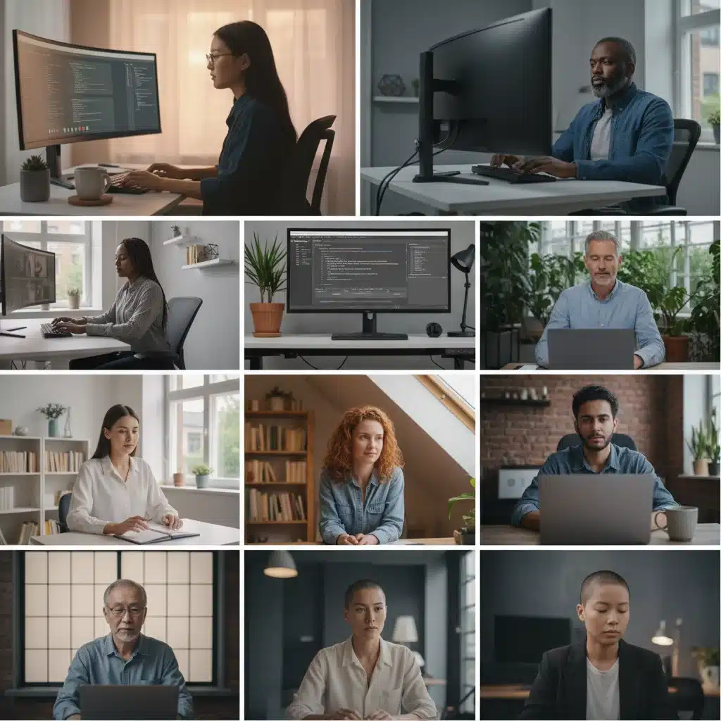 Remote team members deeply focused on work without distractions