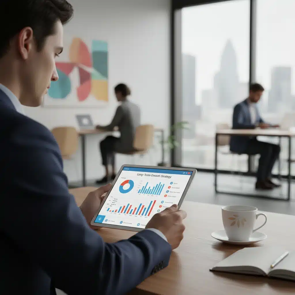 Individual reviewing investment options for Solo 401(k) on a tablet.