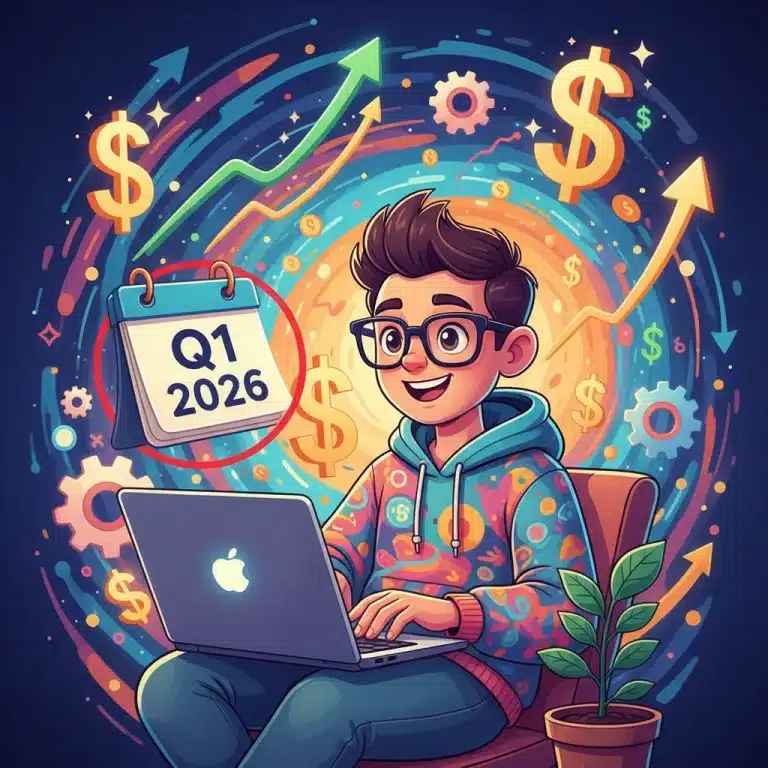 Freelancer achieving Q1 2026 income growth with strategic planning