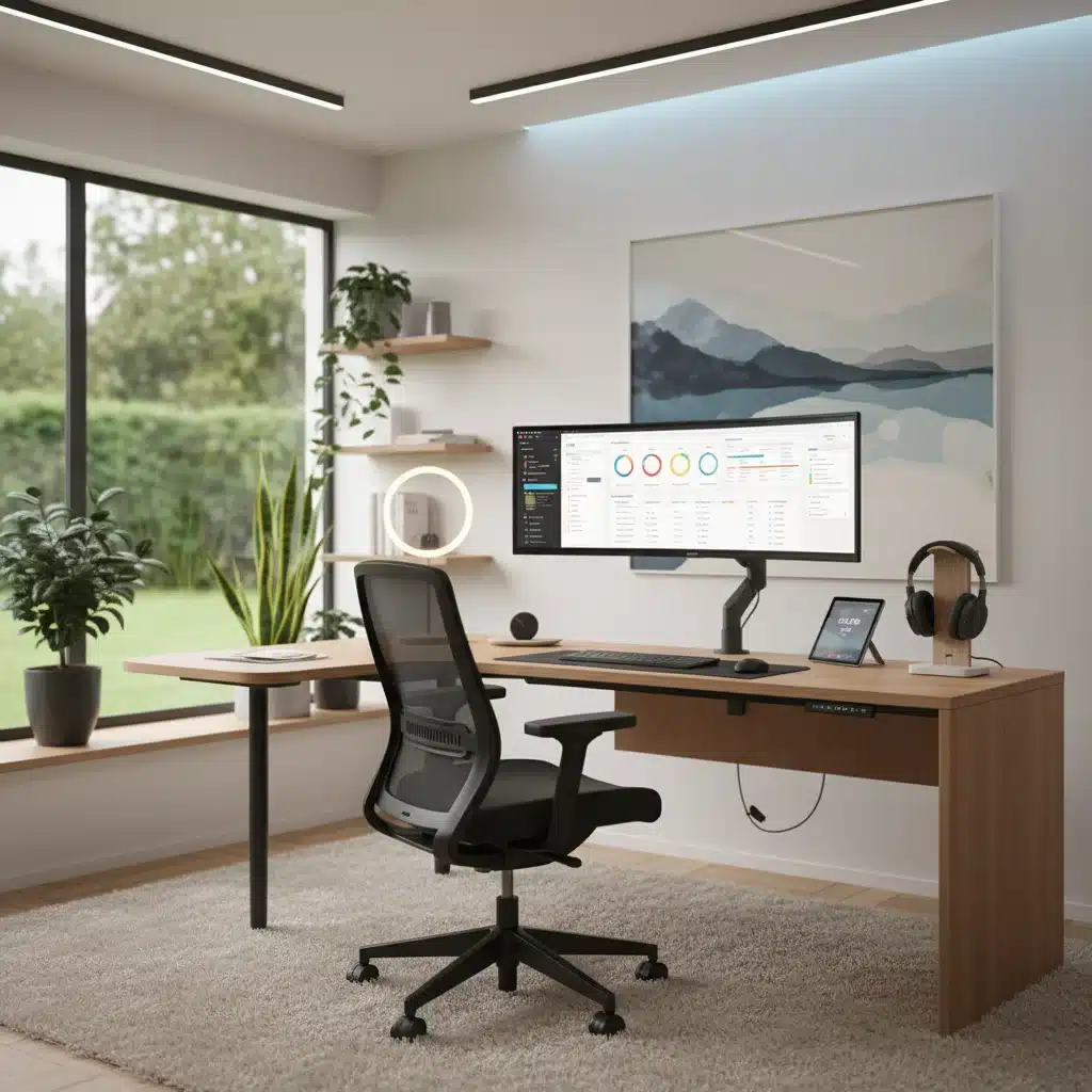 Optimized home office setup for enhanced remote work concentration